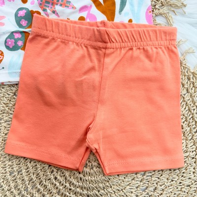  Conj. Regata Borboletas e Short - Off White e Salmão